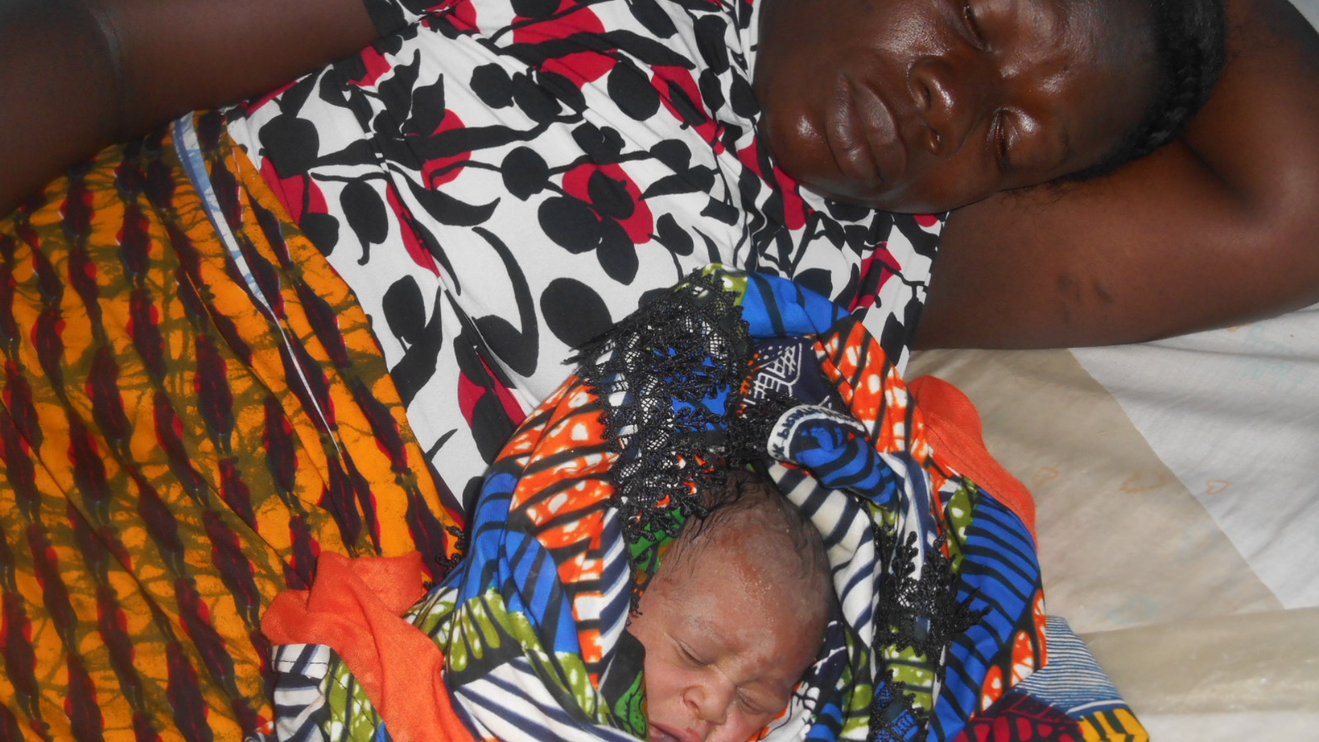 Mother and baby in hospital in Sierra Leone