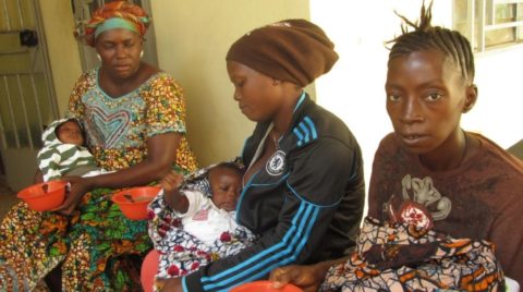 Mothers wait in Sierra Leone Health clinic