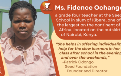 Bread and Water for Africa® Recognizes Ms. Fidence for Her Efforts in Educating Students in Nairobi Slum on This World Teachers’ Day