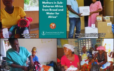 A Mother's Day collage showing new mothers, nurses, and the delivery of vital micronutrient supplements in Africa.