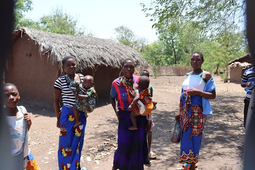 Three Malawian mothers and their children