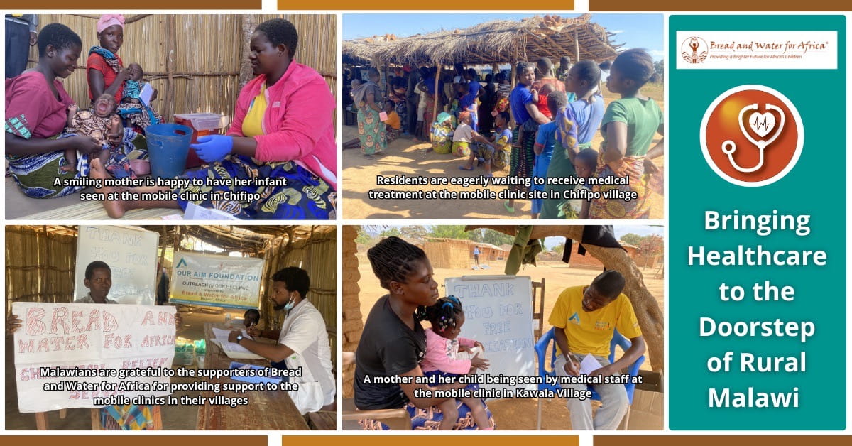 Mobile clinic providing healthcare services to mothers and children in rural Malawi villages